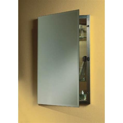 broan 1447 stainless steel body single door recessed cabinets|Specialty Stainless Steel Frameless Medicine Cabinet by Jensen .